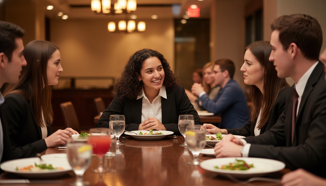 Residency applicants practicing professional table etiquette Residency applicants practicing professional table etiquette - DO graduate residency for Pre-Interview Dinner Etiquette Strat