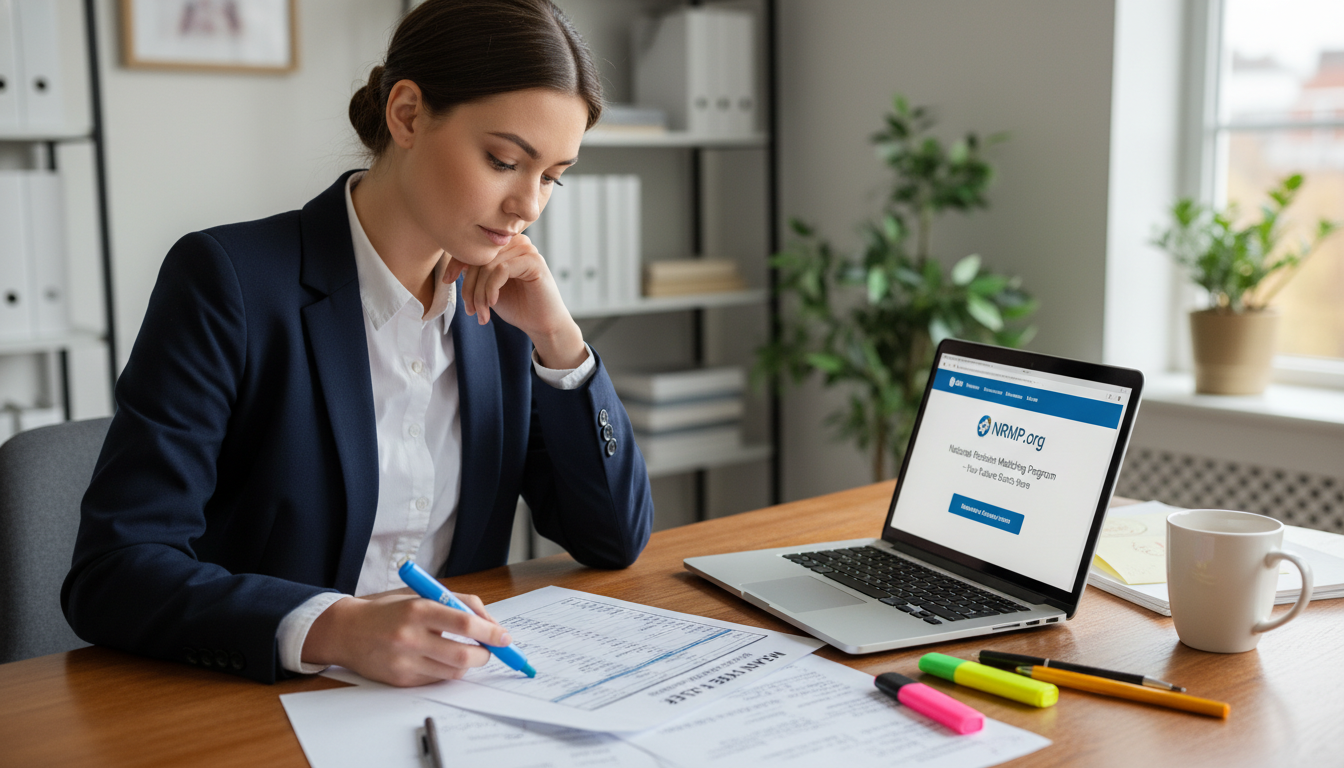 DO student reviewing Match Week timeline and rank list on a laptop DO student reviewing Match Week timeline and rank list on a laptop - DO graduate residency for Match Day Guide Strategies for