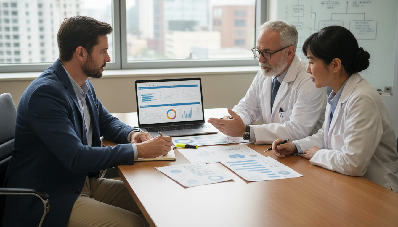 DO graduate collaborating on a clinical research project with mentors DO graduate collaborating on a clinical research project with mentors - DO graduate residency for Research Profile Building S