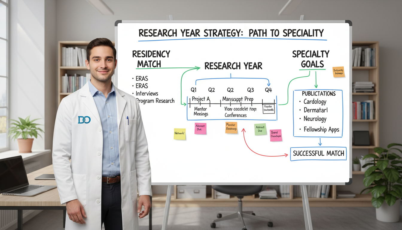 DO graduate mapping out residency and research year goals DO graduate mapping out residency and research year goals - DO graduate residency for Research Year Strategy Strategies for D