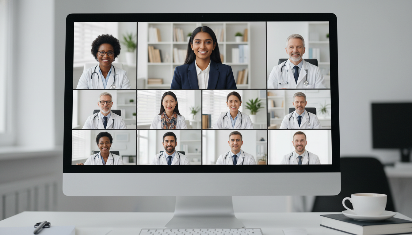 Resident and faculty panel conducting virtual residency interviews Resident and faculty panel conducting virtual residency interviews - DO graduate residency for Virtual Interview Tips Strateg