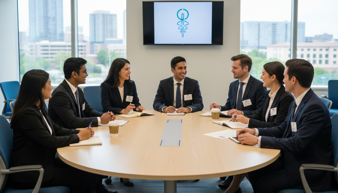 Residency interview group discussion with diverse international candidates - IMG residency guide for Common Interview Questio
