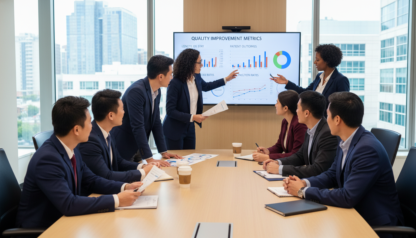 Residents collaborating in a hospital quality improvement committee Residents collaborating in a hospital quality improvement committee - IMG residency guide for Leadership Positions in Residen