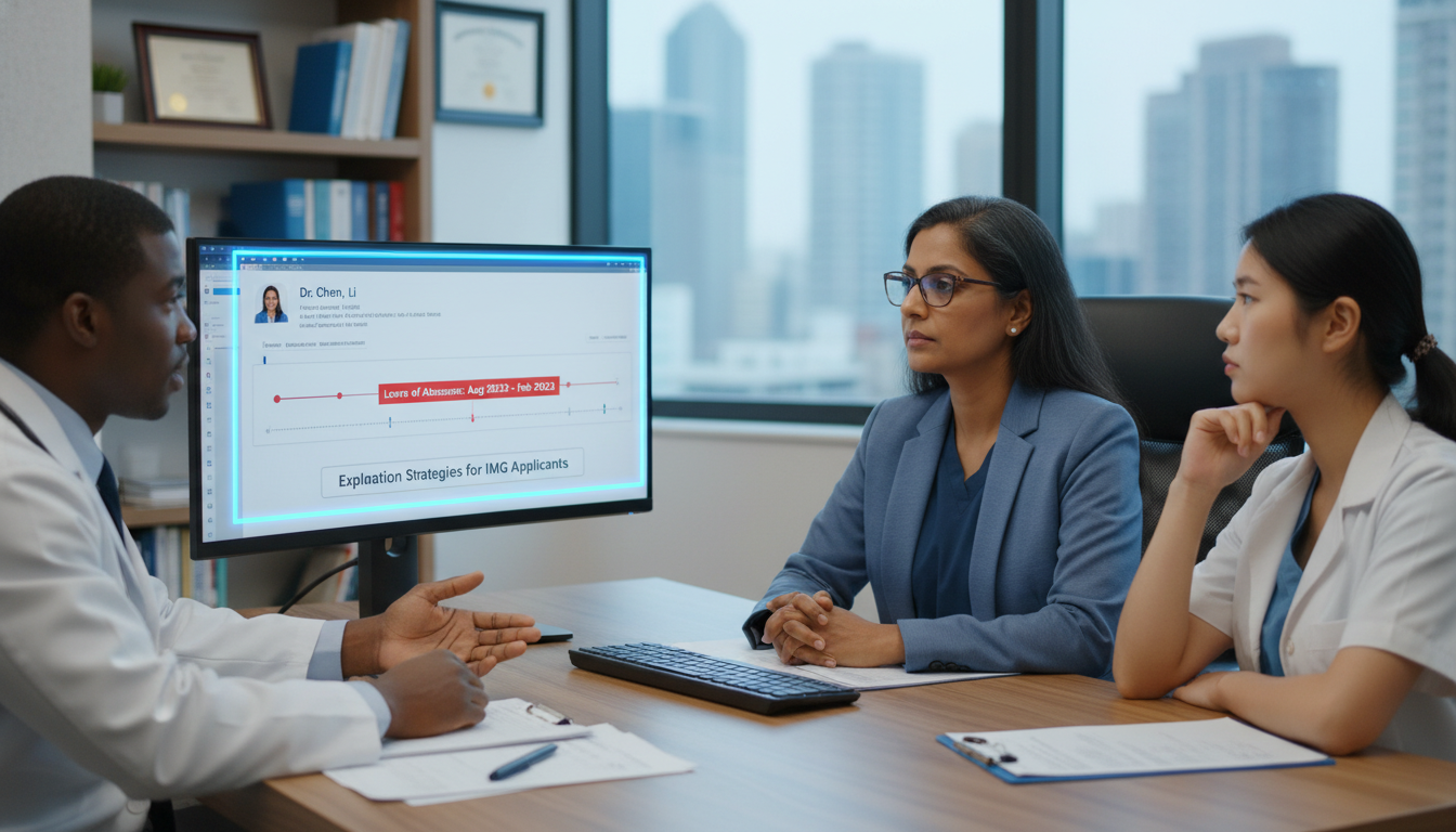 Program director reviewing IMG residency applications with leave of absence notes Program director reviewing IMG residency applications with leave of absence notes - IMG residency guide for Leave of Absence