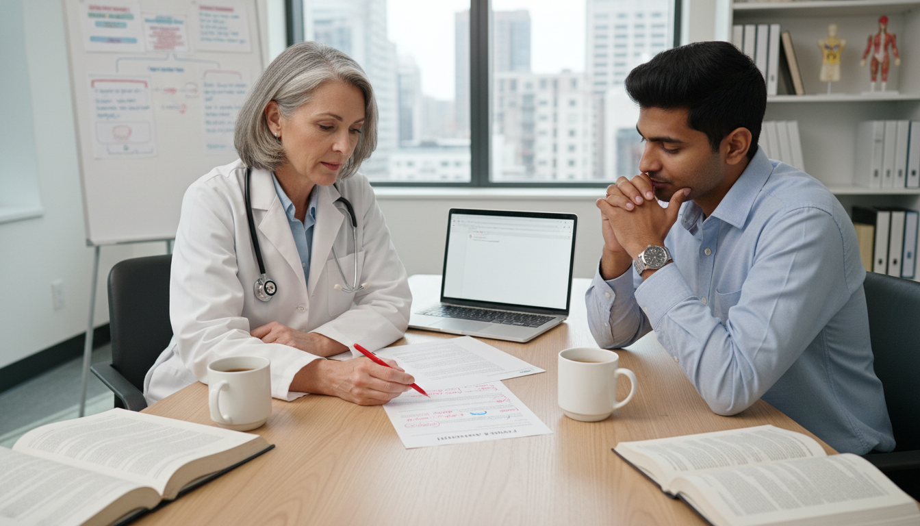 Mentor reviewing IMG residency personal statement - IMG residency guide for Personal Statement Writing Strategies for Interna