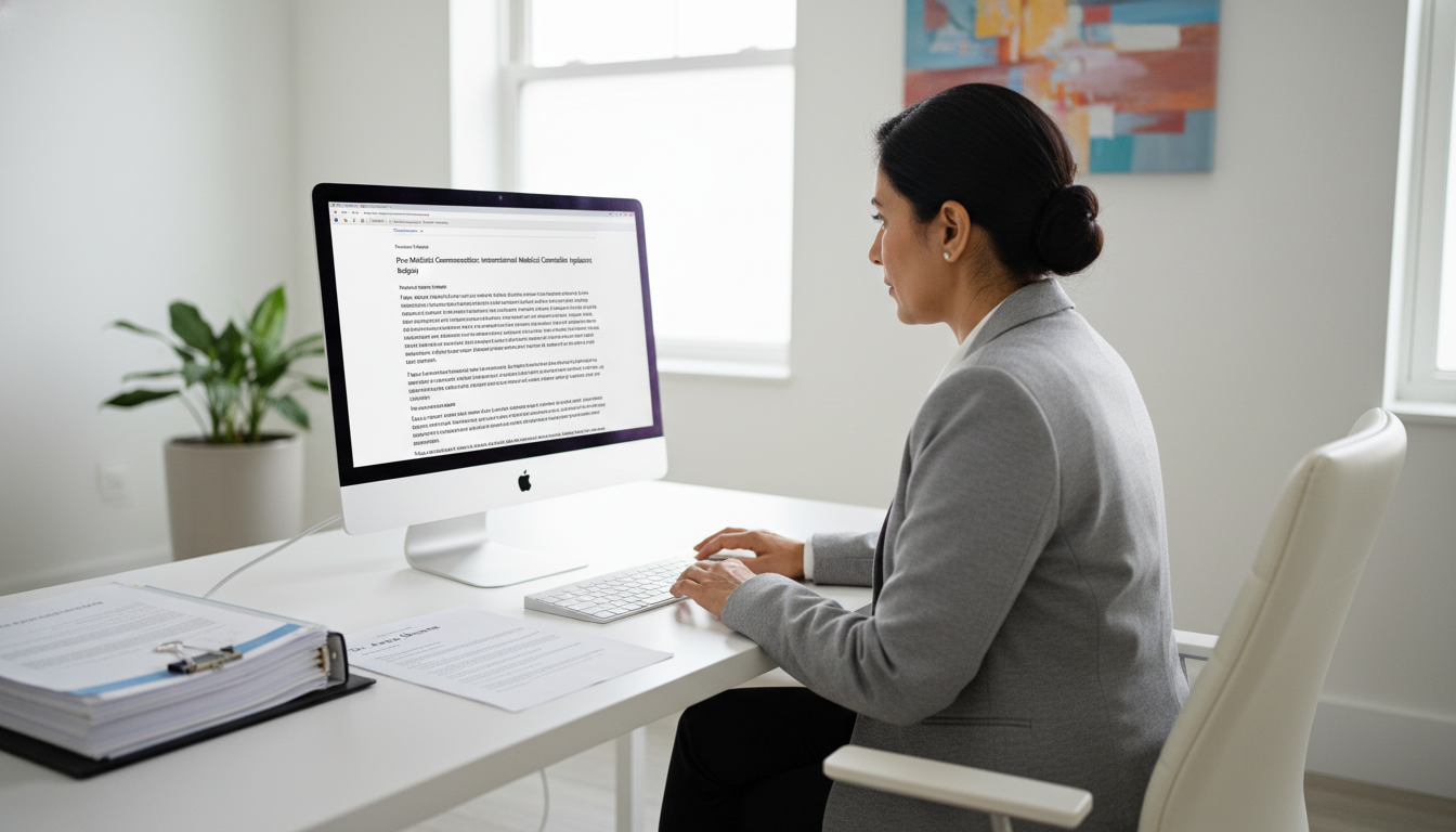 Residency program director reading professional email from IMG applicant - IMG residency guide for Pre-Match Communication St
