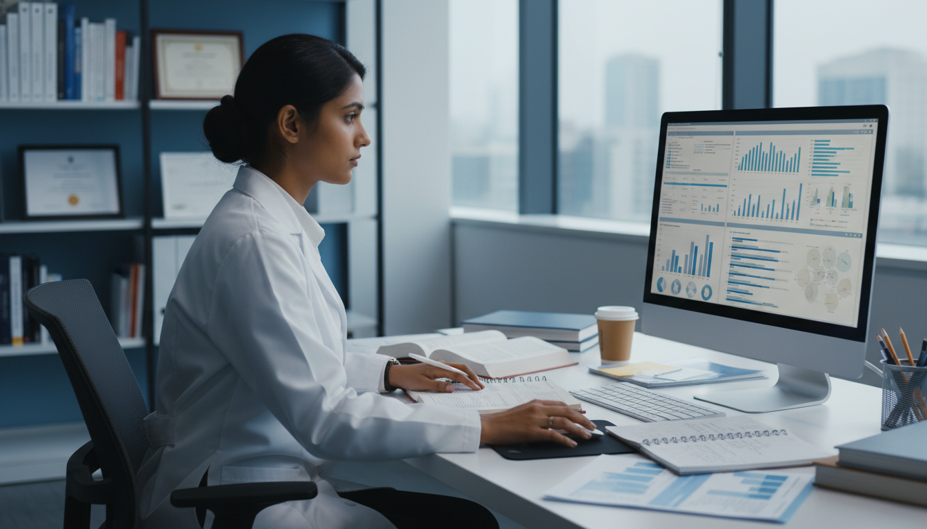 International medical graduate working on medical research data International medical graduate working on medical research data - IMG residency guide for Research Year Strategy Strategies f