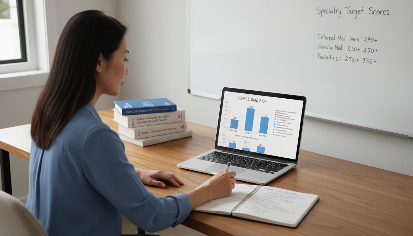 IMG reviewing USMLE Step performance data and planning residency application strategy - IMG residency guide for Step Score St