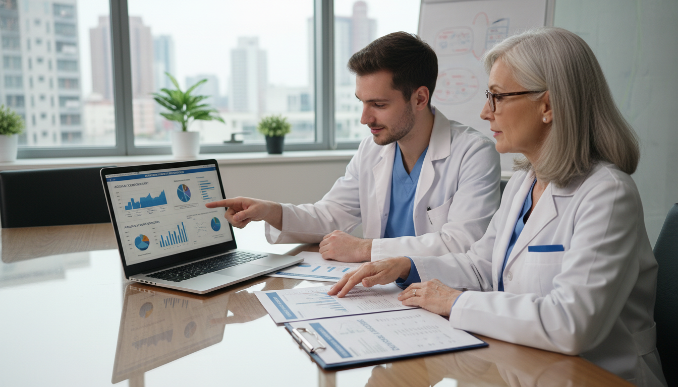 MD graduate discussing career options with a mentor MD graduate discussing career options with a mentor - MD graduate residency for Academic vs Private Practice Strategies for M