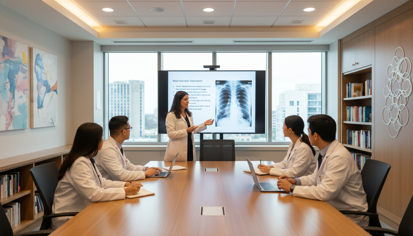 Chief resident leading interactive teaching session with residents Chief resident leading interactive teaching session with residents - MD graduate residency for Chief Resident Path Strategies