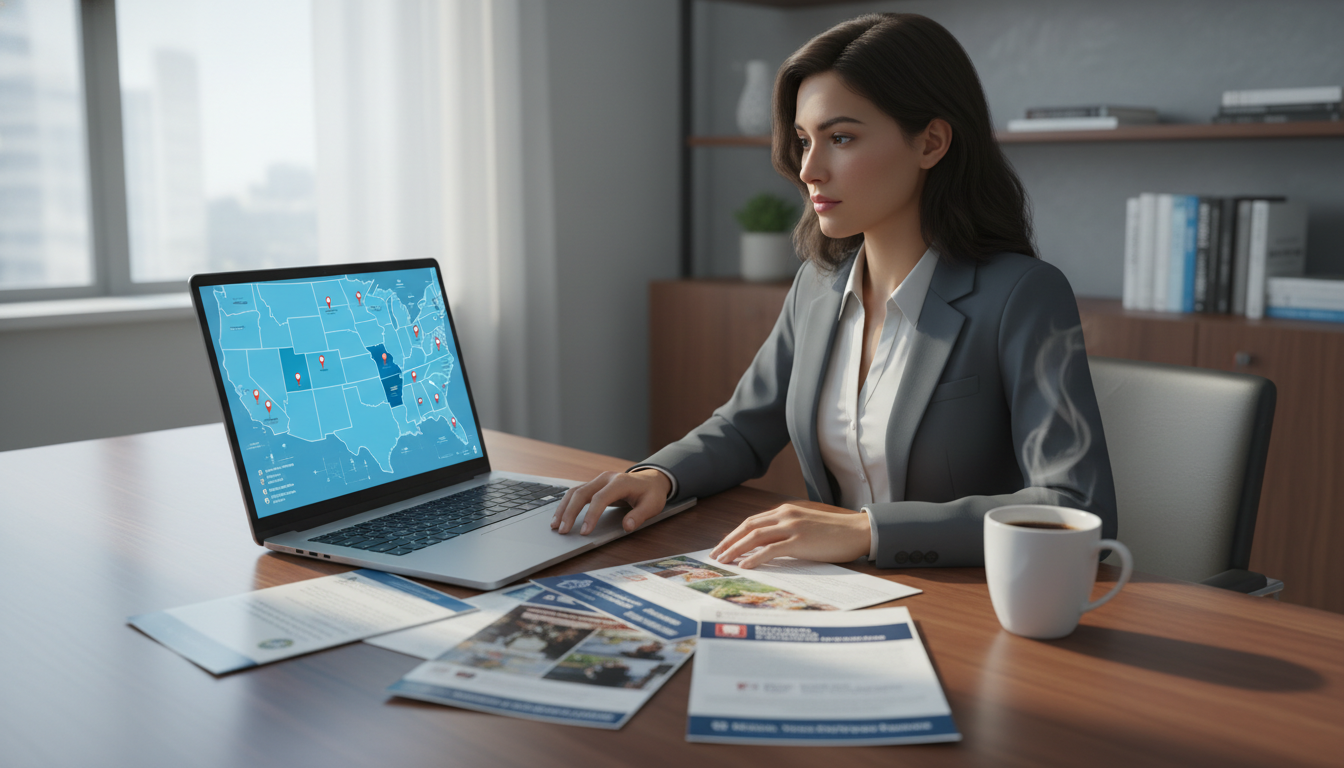 MD graduate evaluating regional residency options on a digital map MD graduate evaluating regional residency options on a digital map - MD graduate residency for Geographic Flexibility Strateg