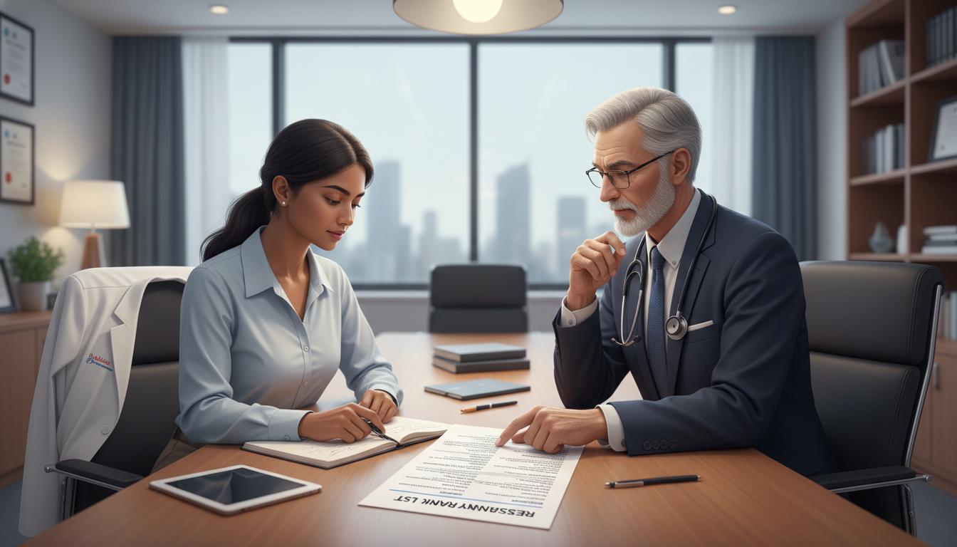 Resident and mentor discussing rank list strategy Resident and mentor discussing rank list strategy - MD graduate residency for Rank List Strategy Strategies for MD Graduate