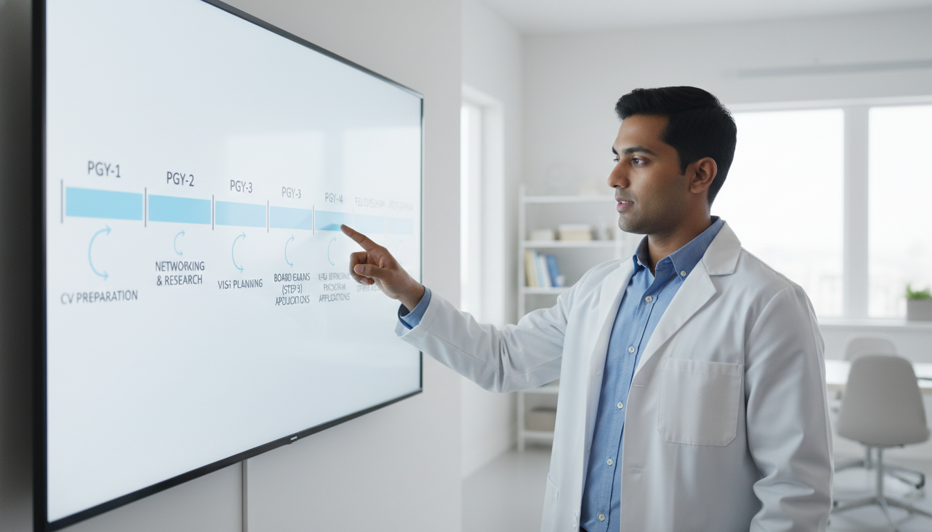 Timeline overview for non-US citizen IMG job search from residency to attending Timeline overview for non-US citizen IMG job search from residency to attending - non-US citizen IMG for Job Search Timing St