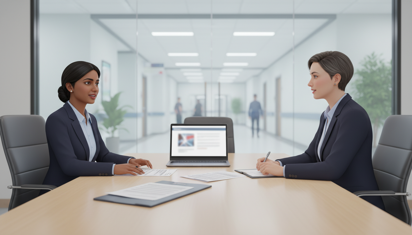 Residency interview scene discussing leave of absence Residency interview scene discussing leave of absence - non-US citizen IMG for Leave of Absence Explanation Strategies for No