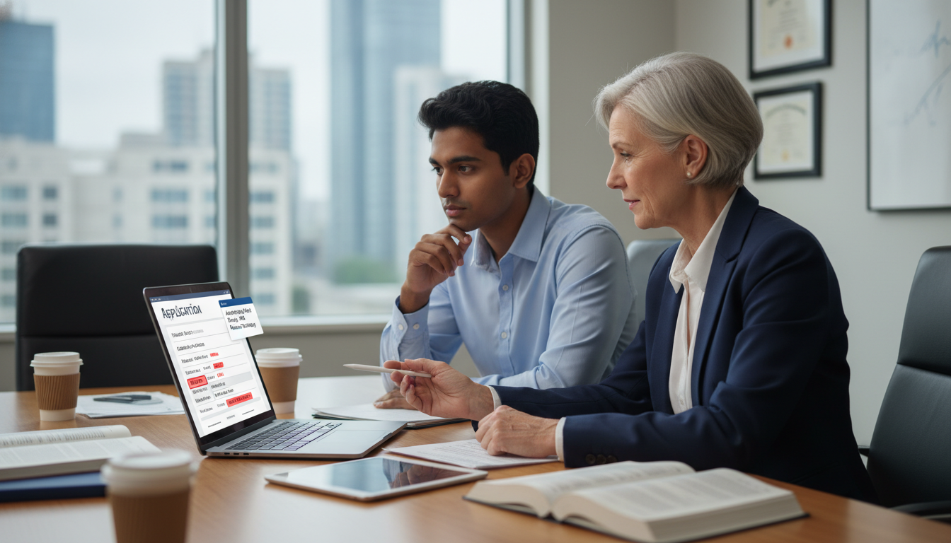 International medical graduate discussing red flags with mentor International medical graduate discussing red flags with mentor - non-US citizen IMG for Addressing Red Flags Strategies for