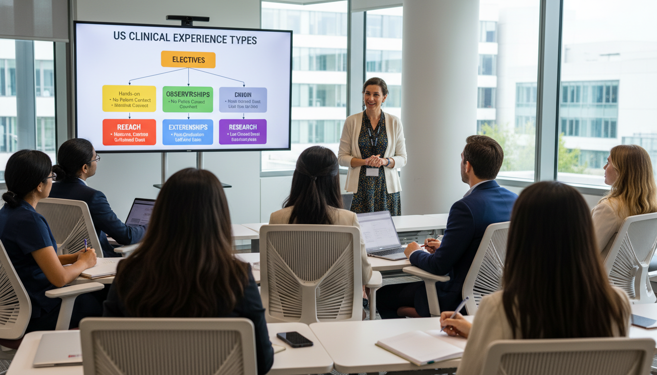 Different types of US clinical experience explained to international medical graduates - non-US citizen IMG for US Clinical E