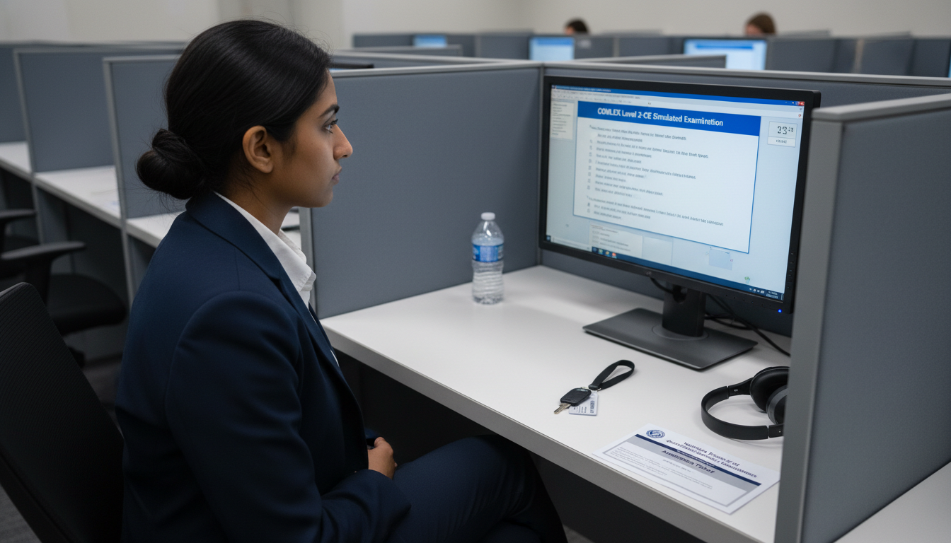 Medical graduate taking a simulated COMLEX exam Medical graduate taking a simulated COMLEX exam - US citizen IMG for COMLEX Level 1-3 Preparation Strategies for US Citizen I