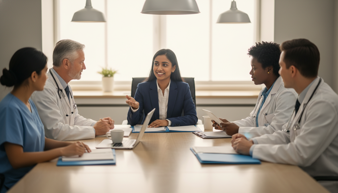 Residency program interview panel and IMG applicant discussing training environment Residency program interview panel and IMG applicant discussing training environment - US citizen IMG for How to Research Prog