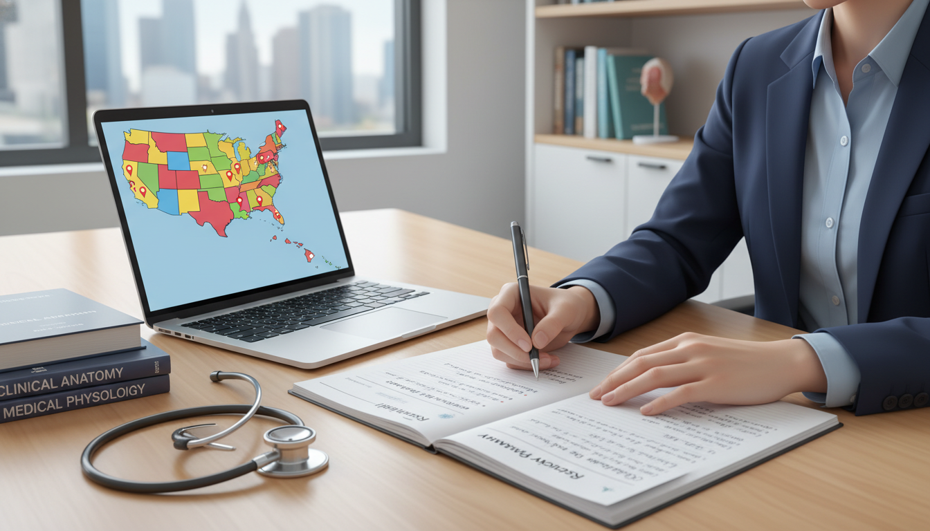 Resident physician discussing geographic preferences on a digital map Resident physician discussing geographic preferences on a digital map - Alaska residency for Geographic Flexibility for Resid