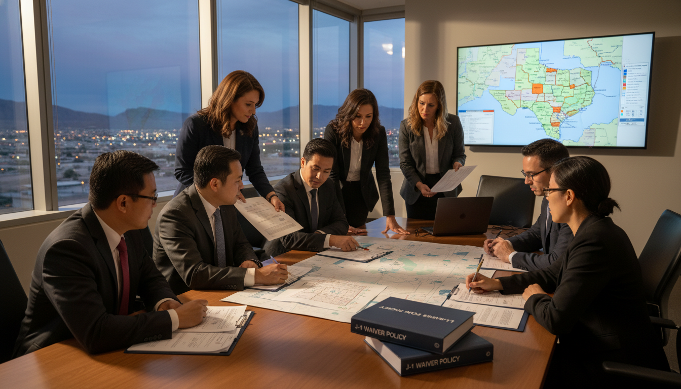 Residency leadership meeting discussing J-1 waiver strategy for border region programs Residency leadership meeting discussing J-1 waiver strategy for border region programs - border region residency for J-1 Waiv