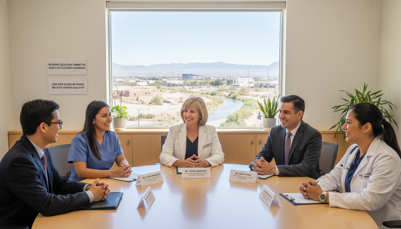 Residency interview day panel at a Texas border teaching hospital - border region residency for Low Step Score Strategies for