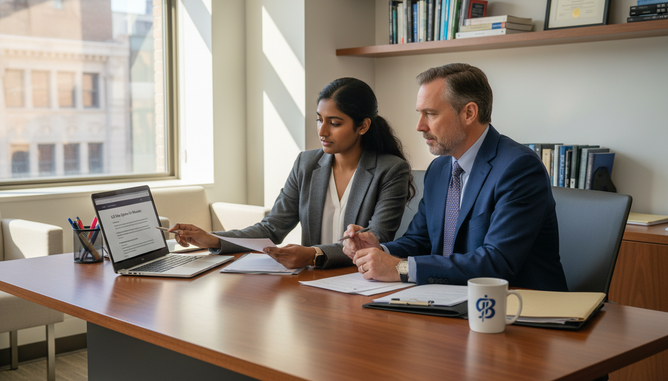 International medical graduate meeting with GME office advisor about visa options - Boston residency programs for Visa Naviga