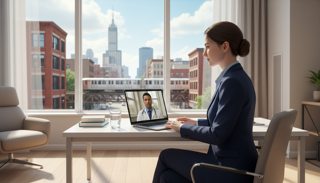 Medical student on virtual residency interview from Chicago apartment Medical student on virtual residency interview from Chicago apartment - Chicago residency programs for Geographic Flexibility