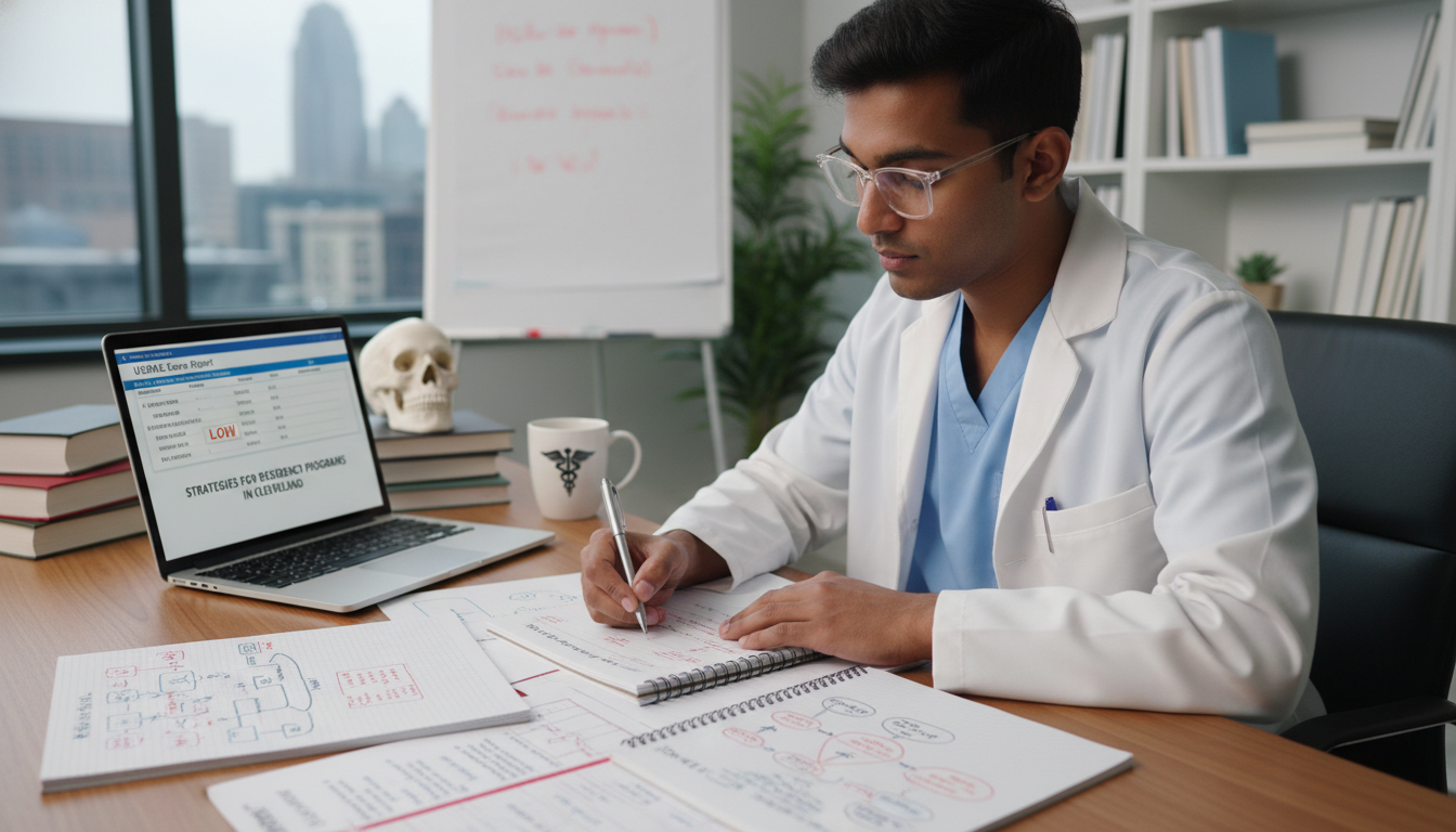 Medical student reviewing test scores and creating a study plan - Cleveland Clinic residency for Low Step Score Strategies fo