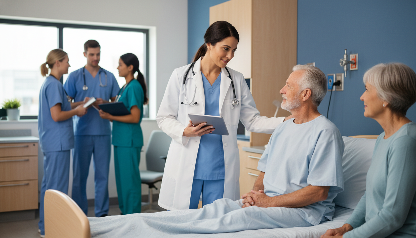 Resident physician treating a patient in a community hospital Resident physician treating a patient in a community hospital - community hospital residency for Geographic Flexibility for R