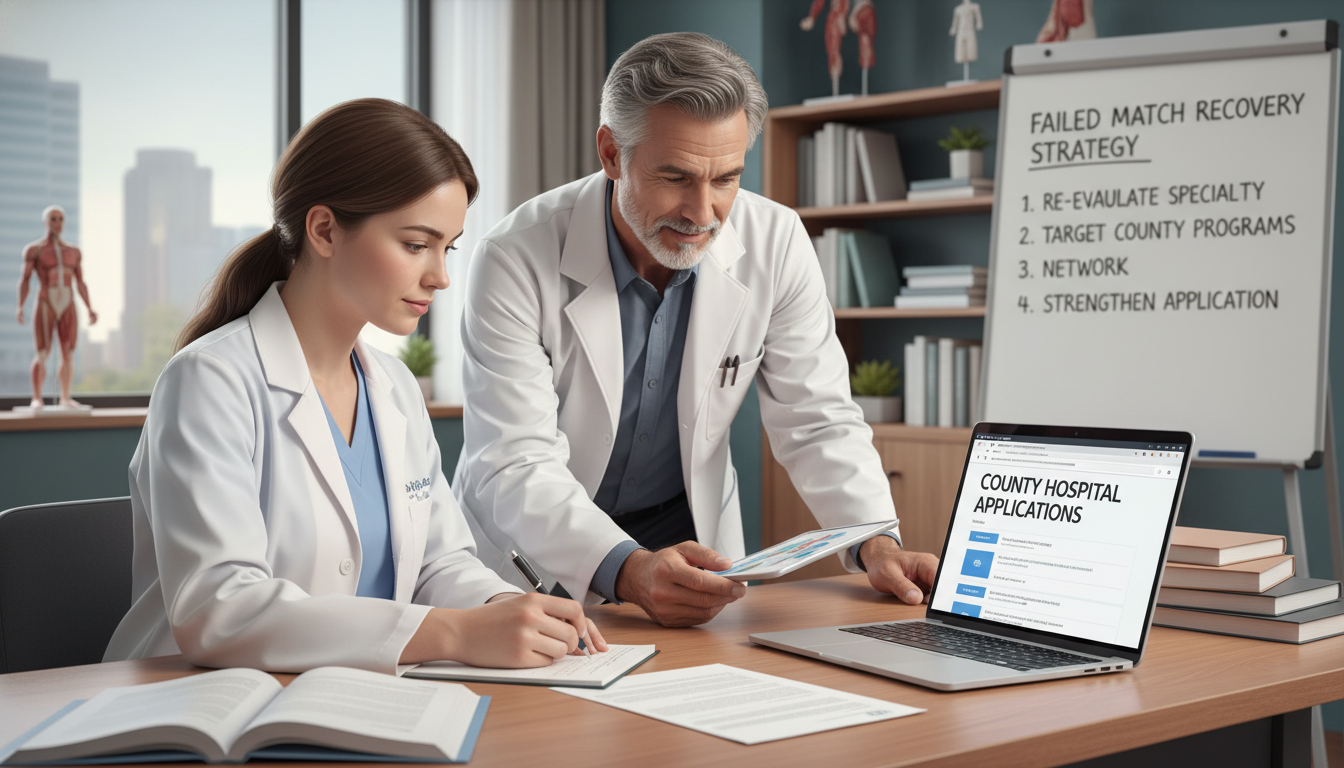 Medical resident meeting with mentor to plan residency application Medical resident meeting with mentor to plan residency application - county hospital residency for Failed Match Recovery for