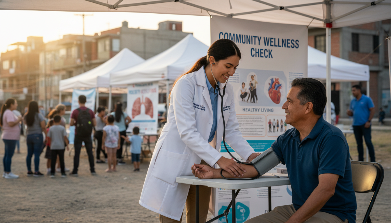 Medical student participating in a community health outreach event - county hospital residency for Low Step Score Strategies