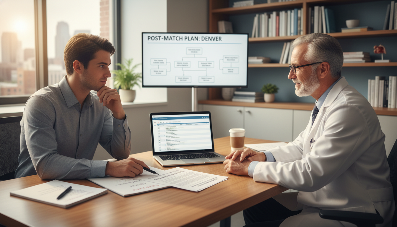 Medical graduate meeting with advisor to analyze failed match and plan improvements Medical graduate meeting with advisor to analyze failed match and plan improvements - Denver residency programs for Failed Ma