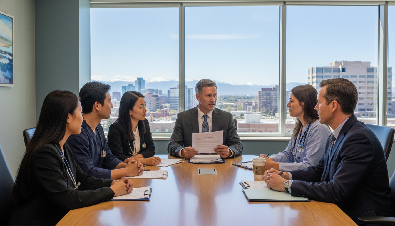 Medical residents meeting with program director in Denver Medical residents meeting with program director in Denver - Denver residency programs for H-1B Sponsorship Programs for Resid
