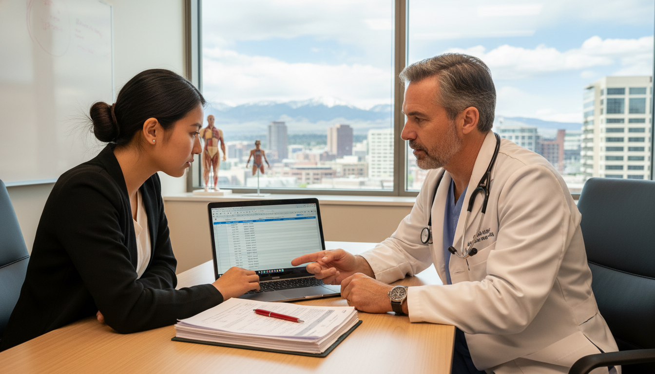 Medical student reviewing residency application strategy with mentor - Denver residency programs for Low Step Score Strategie