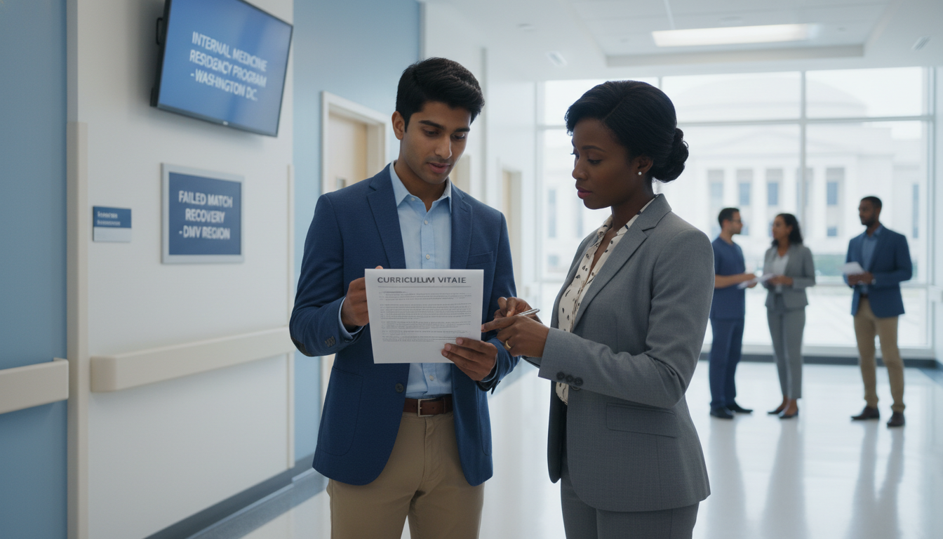 Unmatched residency applicant networking with a program coordinator in the DMV region Unmatched residency applicant networking with a program coordinator in the DMV region - DC residency programs for Failed Matc