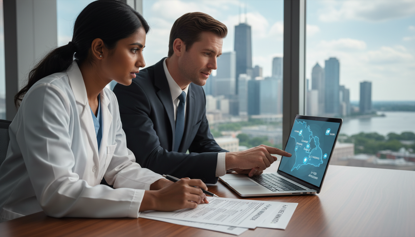 International resident meeting with an immigration attorney in a Great Lakes city International resident meeting with an immigration attorney in a Great Lakes city - midwest residency programs for Visa Navig