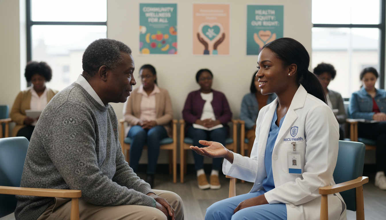 Resident physician working with patients in a community clinic setting - HBCU residency programs for Geographic Flexibility f