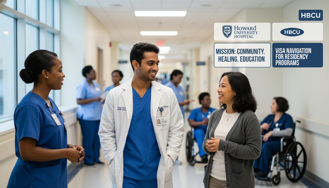International medical graduate resident in a busy HBCU-affiliated hospital ward caring for patients - HBCU residency programs