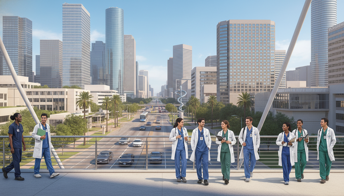Houston Texas Medical Center residency campus view Houston Texas Medical Center residency campus view - Houston residency programs for H-1B Sponsorship Programs for Residency P