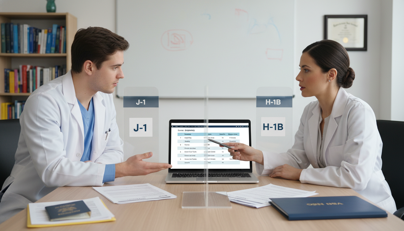 Comparison of J-1 and H-1B visa options for international residents - IMG friendly residency for Visa Navigation for Residenc