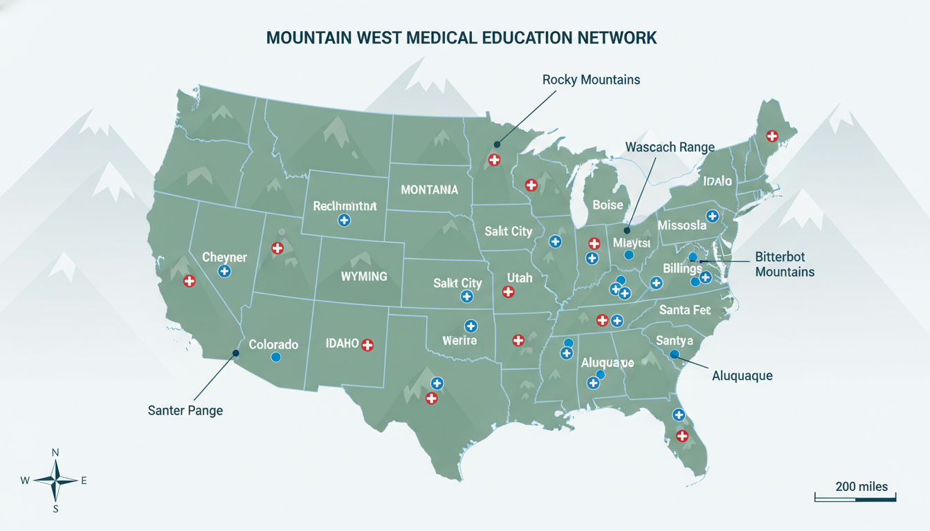 Map of Mountain West residency programs and regional training opportunities Map of Mountain West residency programs and regional training opportunities - mountain west residency for Failed Match Recove