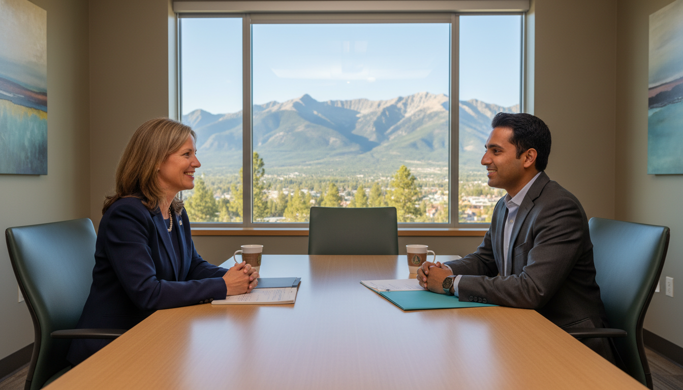 Residency interview in a Mountain West hospital conference room - mountain west residency for Low Step Score Strategies for R