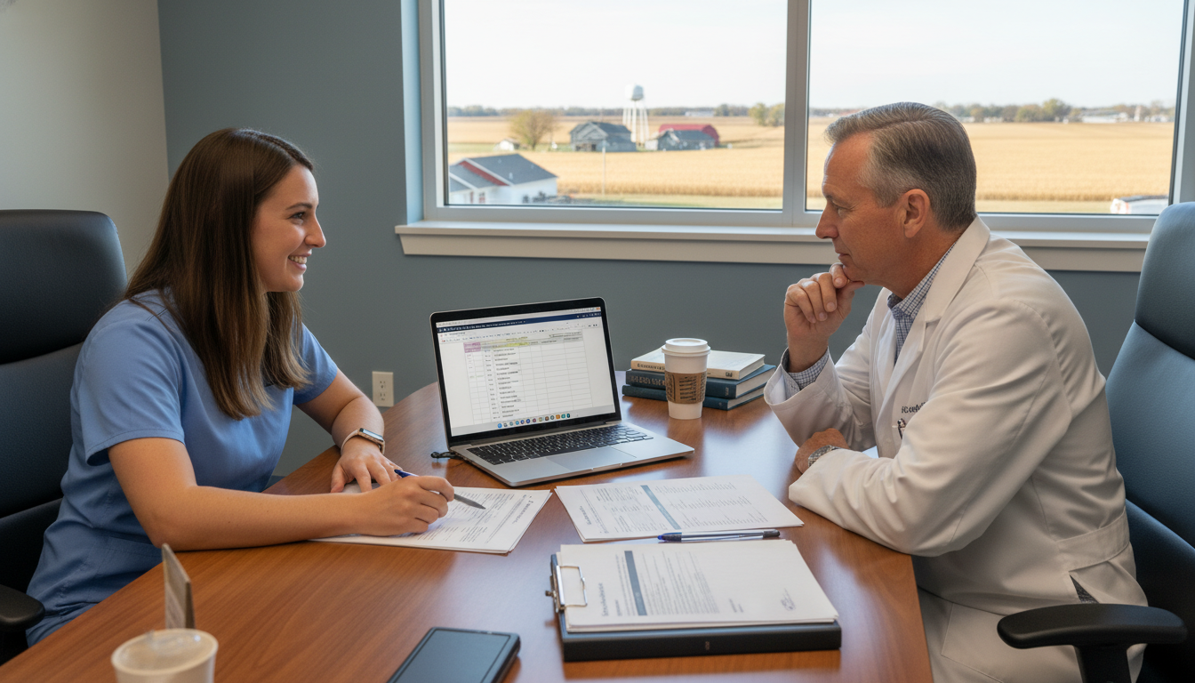 Medical student meeting with faculty mentor to discuss residency strategy Medical student meeting with faculty mentor to discuss residency strategy - rural Midwest residency for Low Step Score Strate