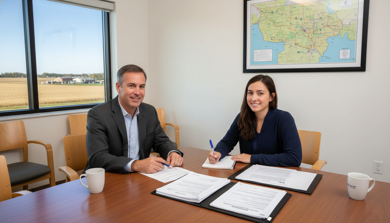 Residency program director in the rural Midwest discussing visa options with an international medical graduate Residency program director in the rural Midwest discussing visa options with an international medical graduate - rural Midwes