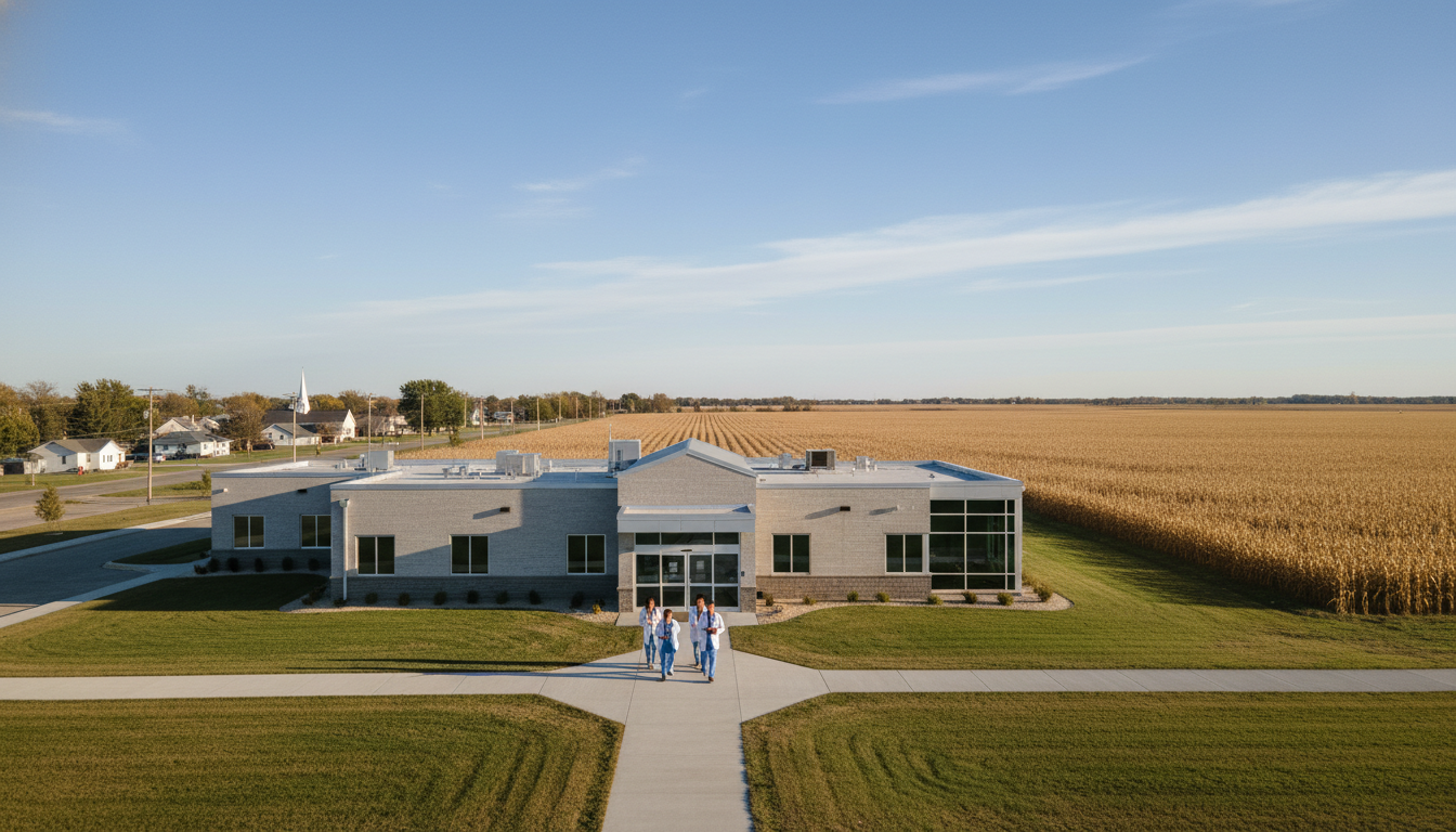 Rural Midwest hospital campus where IMG residents train and later work on J-1 waivers Rural Midwest hospital campus where IMG residents train and later work on J-1 waivers - rural Midwest residency for Visa Navi
