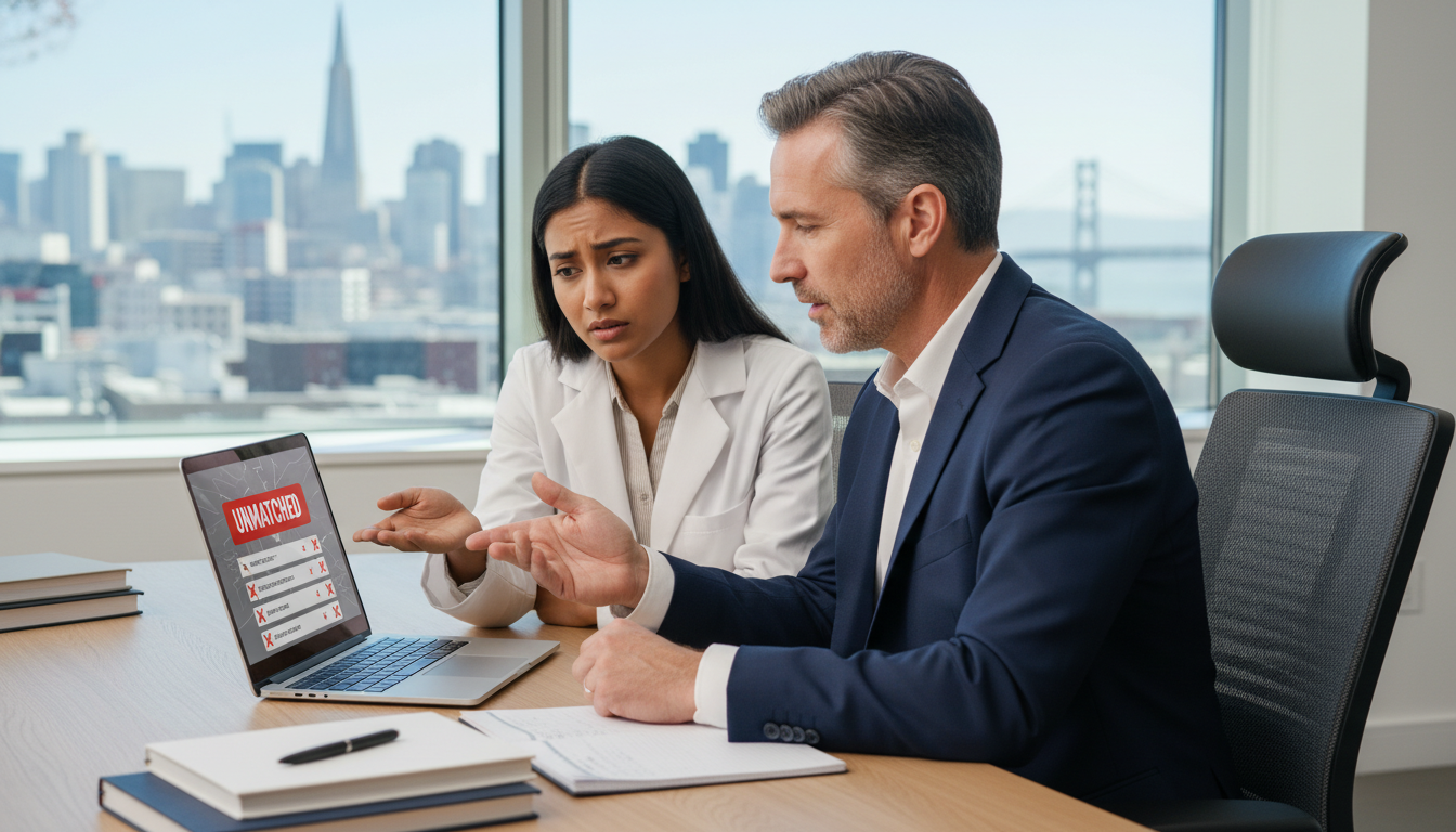 Residency advisor counseling an unmatched medical graduate Residency advisor counseling an unmatched medical graduate - Bay Area residency for Failed Match Recovery for Residency Progr