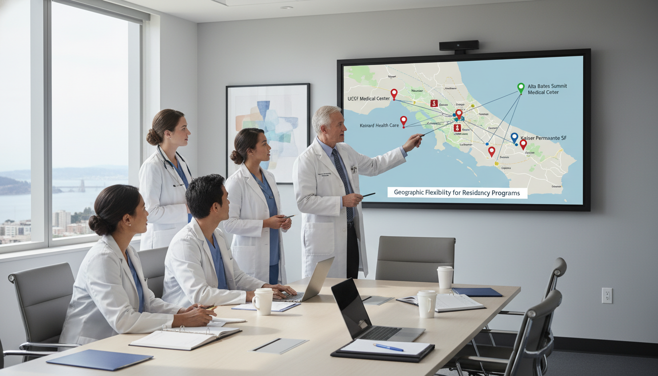 Residents collaborating in a San Francisco teaching hospital Residents collaborating in a San Francisco teaching hospital - Bay Area residency for Geographic Flexibility for Residency Pr