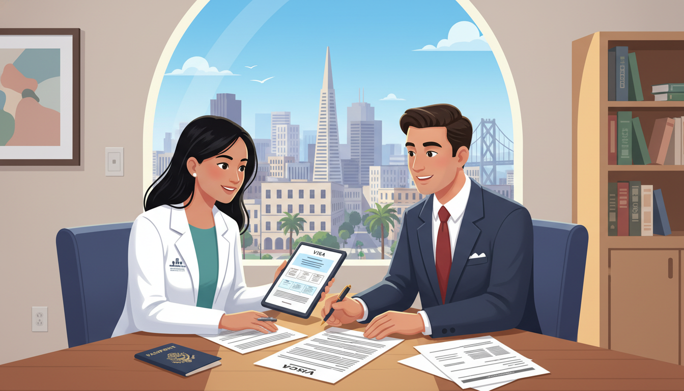 International medical graduate meeting with a residency program coordinator about visa planning - Bay Area residency for Visa