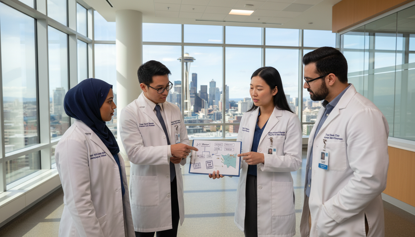 Seattle academic medical center and international residents discussing visa pathways - Seattle residency programs for Visa Na