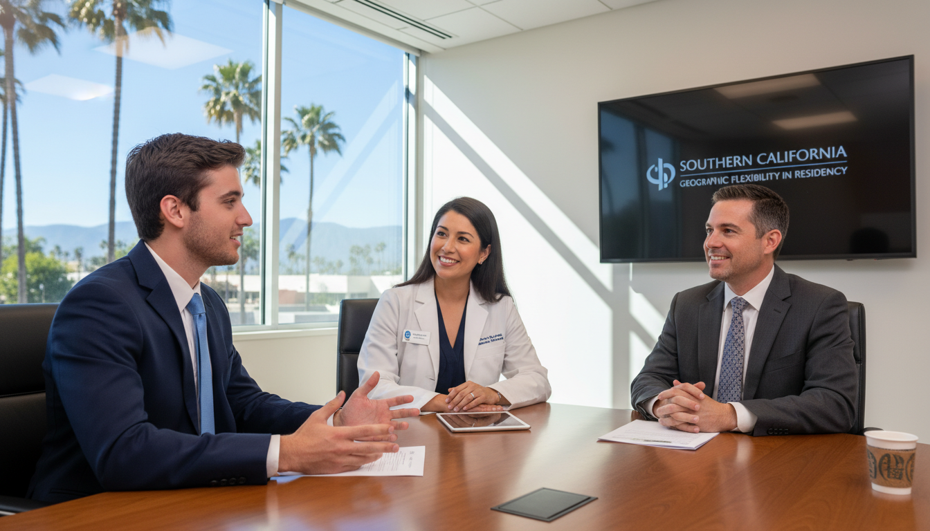 Resident interviewing in Southern California hospital Resident interviewing in Southern California hospital - Southern California residency for Geographic Flexibility for Residenc